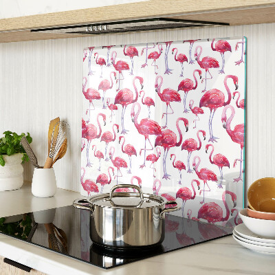 Tábua para corte Flamingos em um fundo branco