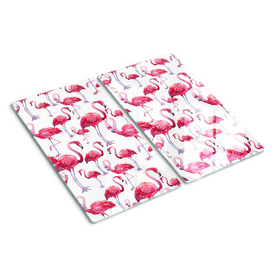 Tábua para corte Flamingos em um fundo branco