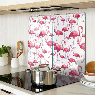 Tábua para corte Flamingos em um fundo branco