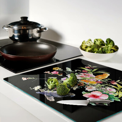 Tábua para cozinha Flores e pássaros