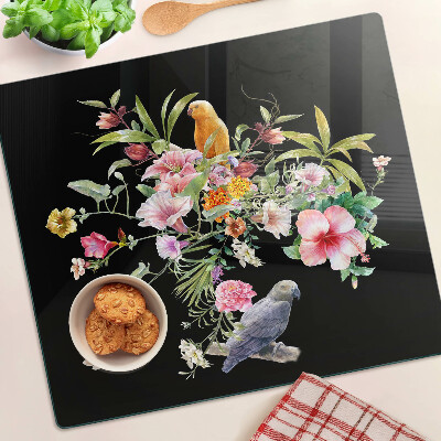 Tábua para cozinha Flores e pássaros