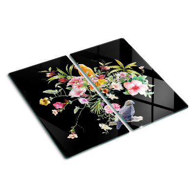 Tábua para cozinha Flores e pássaros