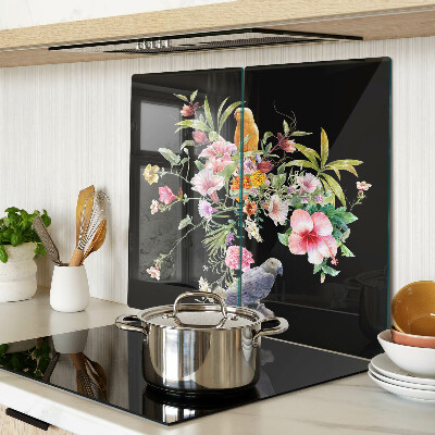 Tábua para cozinha Flores e pássaros