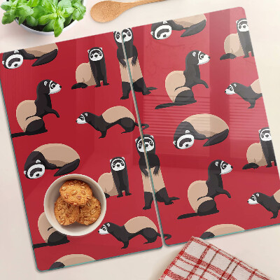 Tábua para cozinha Furões em um fundo vermelho