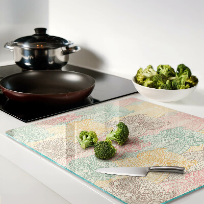 Tábua para corte Motivo de flores e pássaros