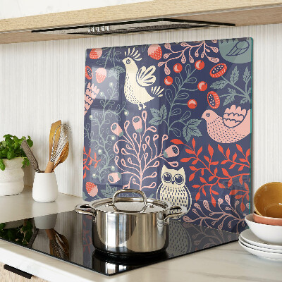 Tábua para cozinha Pássaros e Frutas no Estilo Folclórico