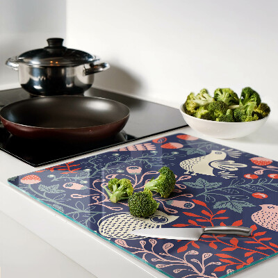 Tábua para cozinha Pássaros e Frutas no Estilo Folclórico