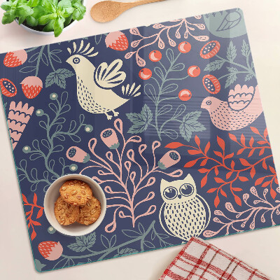 Tábua para cozinha Pássaros e Frutas no Estilo Folclórico