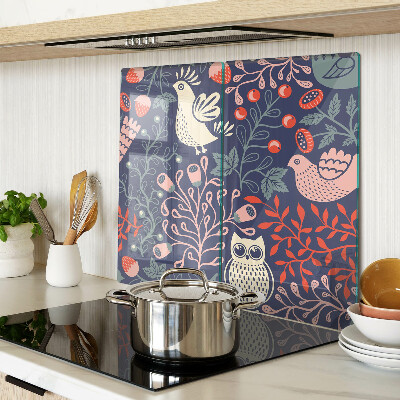 Tábua para cozinha Pássaros e Frutas no Estilo Folclórico