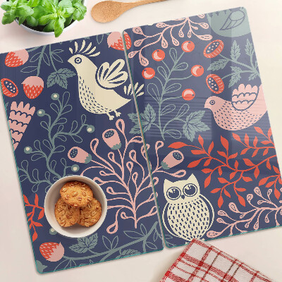 Tábua para cozinha Pássaros e Frutas no Estilo Folclórico