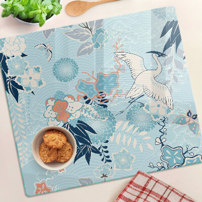 Tábua para cozinha Flores e pássaros em estilo oriental