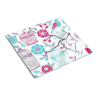 Tábua para corte Gaiolas para pássaros e flores