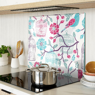 Tábua para corte Gaiolas para pássaros e flores