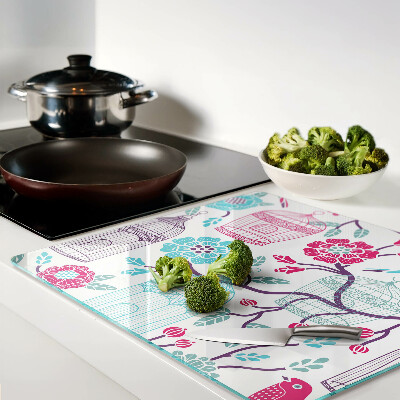 Tábua para corte Gaiolas para pássaros e flores