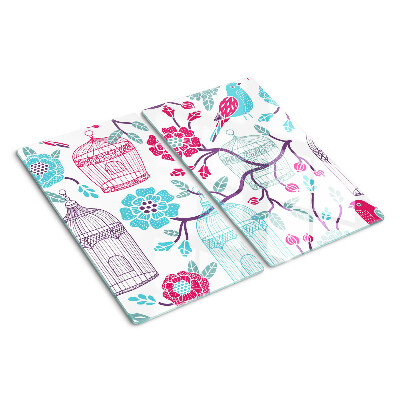 Tábua para corte Gaiolas para pássaros e flores