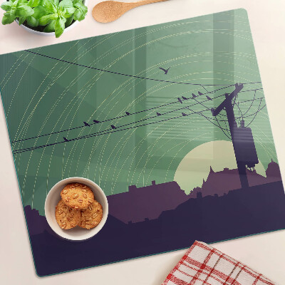 Tábua para corte Pássaros em fios elétricos