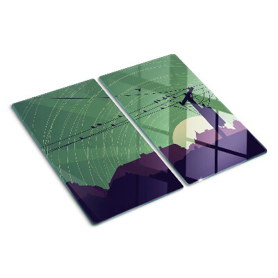 Tábua para corte Pássaros em fios elétricos