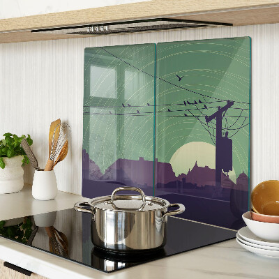 Tábua para corte Pássaros em fios elétricos