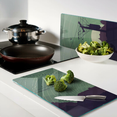 Tábua para corte Pássaros em fios elétricos