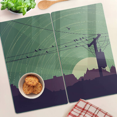 Tábua para corte Pássaros em fios elétricos