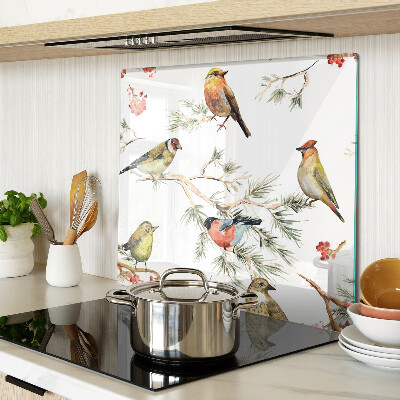 Tábua para corte Pássaros em galhos frutíferos