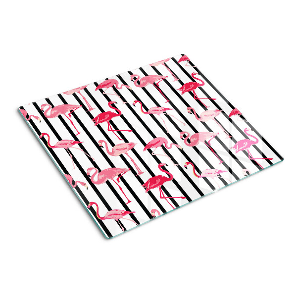 Tábua para cozinha Flamingos em listras