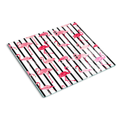 Tábua para cozinha Flamingos em listras
