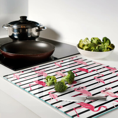 Tábua para cozinha Flamingos em listras