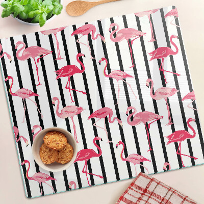 Tábua para cozinha Flamingos em listras