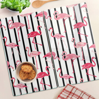 Tábua para cozinha Flamingos em listras