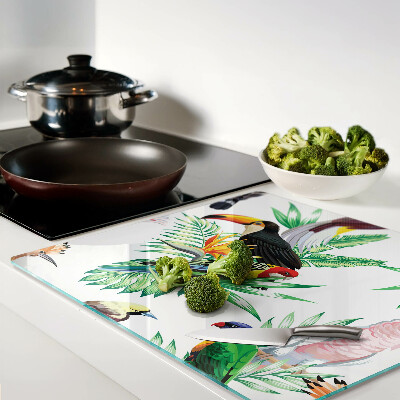 Tábua para corte Pássaros e folhas tropicais