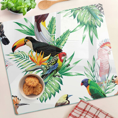 Tábua para corte Pássaros e folhas tropicais