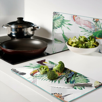 Tábua para corte Pássaros e folhas tropicais