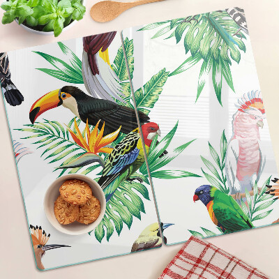 Tábua para corte Pássaros e folhas tropicais