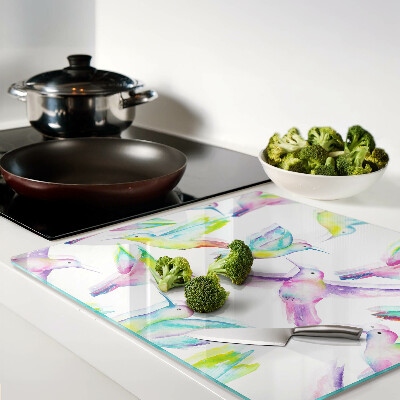 Tábua para cozinha Beija-flores em estilo aquarela