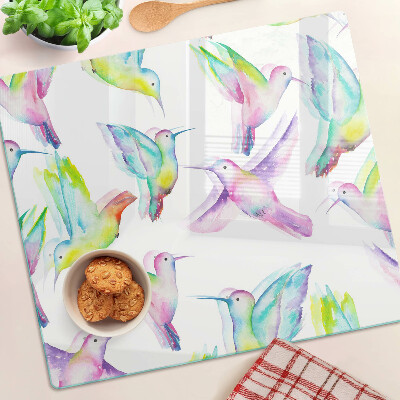 Tábua para cozinha Beija-flores em estilo aquarela