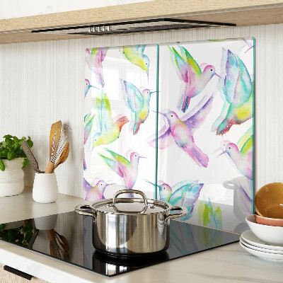 Tábua para cozinha Beija-flores em estilo aquarela