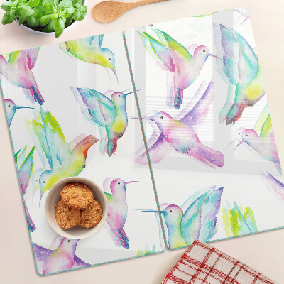 Tábua para cozinha Beija-flores em estilo aquarela