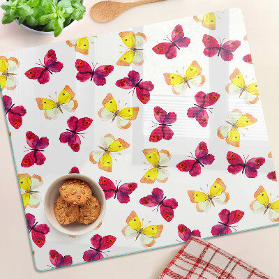 Tábua para cozinha Motivo de borboleta em cores de primavera