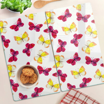 Tábua para cozinha Motivo de borboleta em cores de primavera