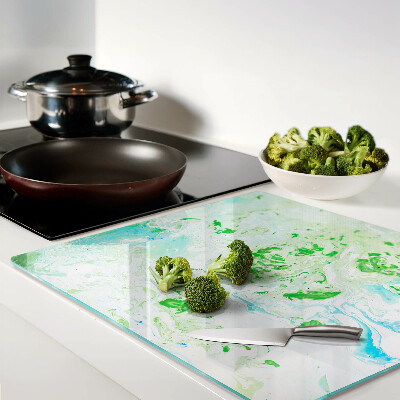 Tábua para corte Redemoinhos abstratos em verde e azul