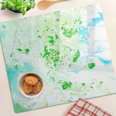 Tábua para corte Redemoinhos abstratos em verde e azul