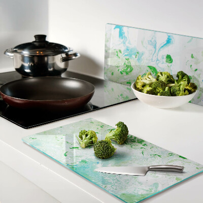 Tábua para corte Redemoinhos abstratos em verde e azul