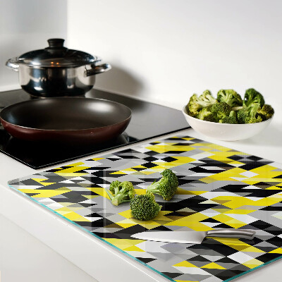 Tábua para cozinha Geometria em tons de amarelo e preto