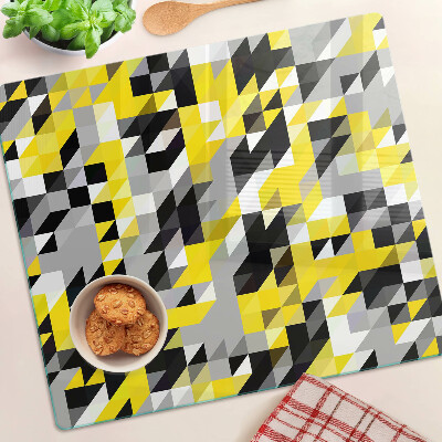 Tábua para cozinha Geometria em tons de amarelo e preto