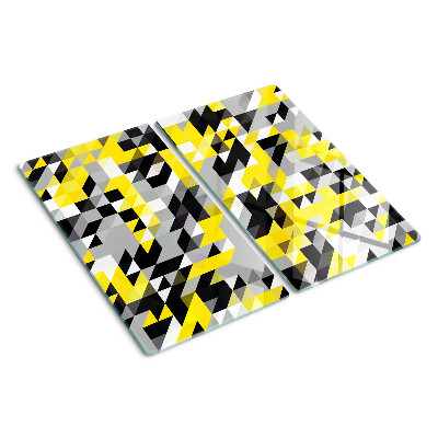 Tábua para cozinha Geometria em tons de amarelo e preto