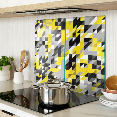Tábua para cozinha Geometria em tons de amarelo e preto