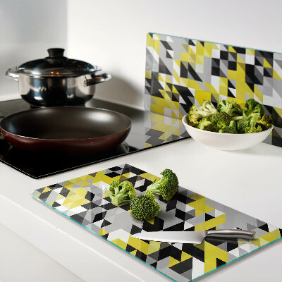 Tábua para cozinha Geometria em tons de amarelo e preto