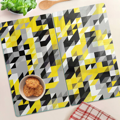 Tábua para cozinha Geometria em tons de amarelo e preto