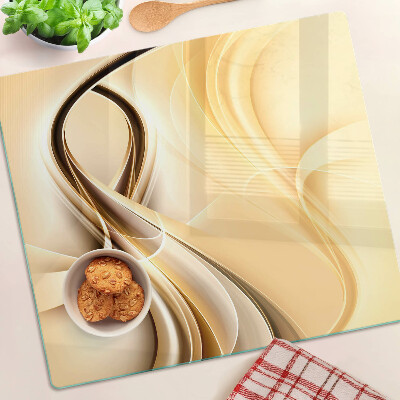 Tábua para cozinha Ondas abstratas em tons de bege